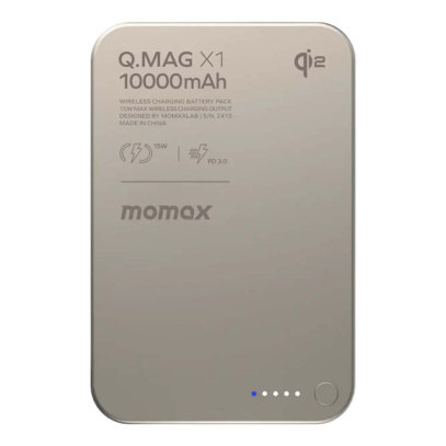 Внешний аккумулятор MOMAX 10000mAh Q.Mag X1 Magnetic Wireless Battery Pack (IP117AE) Титан