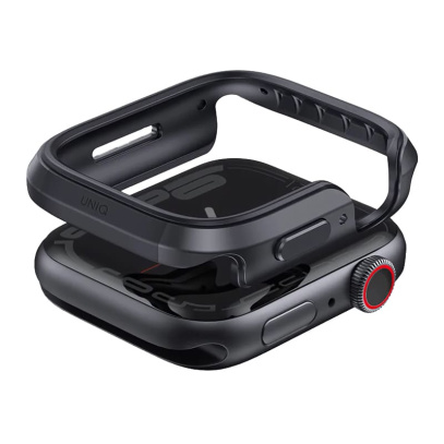 Чехол бампер для Apple Watch 7, 8 41 мм UNIQ Valencia Anodised Aluminium Bumper (41MM-VALGRP) Графит