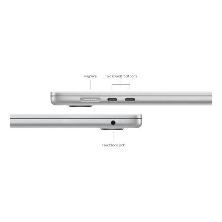 Apple MacBook Air 15" (M3, 8C CPU, 10C GPU, 2024) 8/256Gb SSD (MRYP3) Silver, серебристый