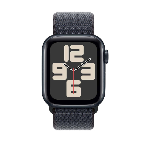 Apple Watch SE (2024), 44 мм корпус из алюминия цвета «Midnight», ремешок Sport Loop цвета «Ink»