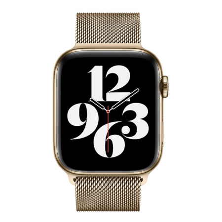 Ремешок для Apple Watch 38/40 mm Gurdini Milanese Loop Champagne Gold, золотой