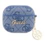 Чехол для Airpods 3 Guess PU leather 4G with metal logo and Heart charm (GUA3G4GSMB) Синий