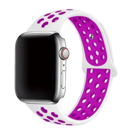 Ремешок для Apple Watch 42/44 mm Nike+ Silicone Sport Band Бело-сиреневый