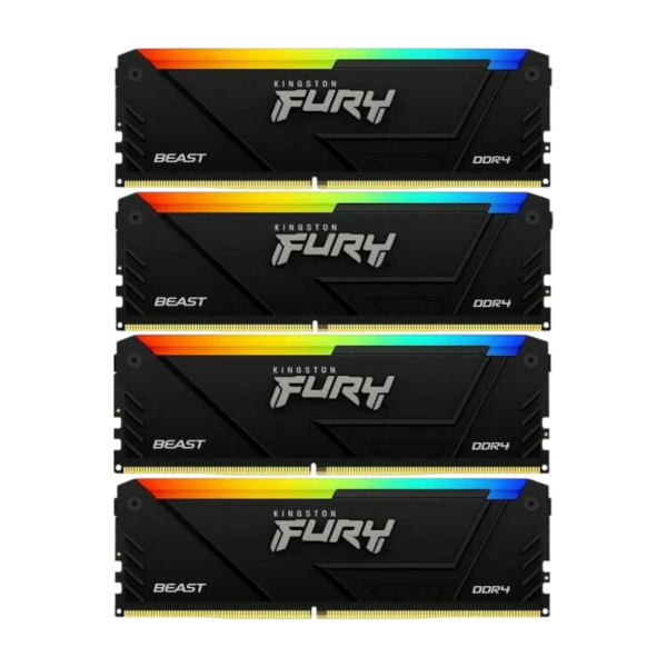 Оперативная память Kingston Fury Beast RGB (KF432C16BB2AK4/32) DDR4 32GB 3200MHz CL16 DIMM 4x8 RGB Dual Rank