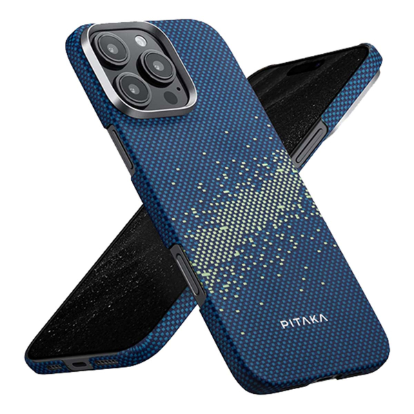 Арамидный чехол для iPhone 16 Pro Max с MagSafe Pitaka Moment StarPeak Ultra-Slim Case (KI1602PMYG) Синий