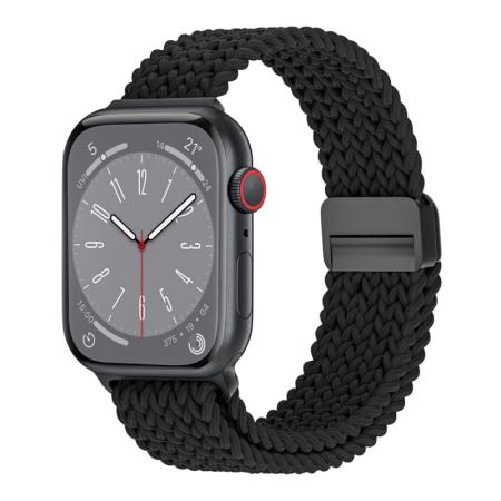 Ремешок для Apple Watch 42/44/45/49 mm WiWU Nylon Braided Magnetic (Wi-WB004) Чёрный